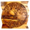 Haussmann® Wood Tree of Life Round on Uneven Boards 36 x 36 | Engraving in Art & Wall Decor by Haussmann®