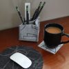 Pen/pencil Desk Organizer Merino Wool Felt Chalkline Grey | Decorative Box in Decorative Objects by Lorraine Tuson
