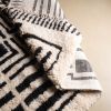 Black and white moroccan beni ourain rug, handmade berber Ru | Rugs by Benicarpets