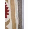 Suzani White Washed Pastel Tapestry -Brown Uzbek Table | Wall Hangings by Vintage Pillows Store. Item made of cotton