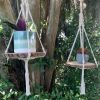 Macrame Hanging Wood Slice Shelf | Plant Hanger in Plants & Landscape by Rosie the Wanderer. Item made of cotton