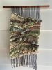 lime green neutral brown knotted weaving | Tapestry in Wall Hangings by Wolfpit Studio. Item made of wood with cotton works with boho & contemporary style