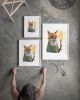 Storybook Fox Watercolour Print, Traveller with Lantern Wall Art | Prints in Paintings by The Ugly Cat Studio