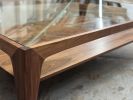 Modern Rectangular Wood Coffee Table with Glass Top, USA made | Tables by Marco Bogazzi