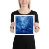 Framed Print - Thunder - Fluid Abstract Blue Storm Drama | Work by Eman's Gallery
