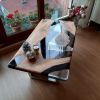 Epoxy Coffee Table with Clear Resin River | Tables by Ironscustomwood. Item made of walnut with metal