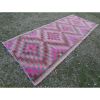1970s Vintage Geometrical Caucasian Kilim Runner | Runner Rug in Rugs by Vintage Pillows Store. Item made of cotton