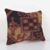 Traditional Turkish Rug Pillow Cover, Dark Brown Ethnic Vint | Cushion in Pillows by Vintage Pillows Store