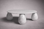 Cons Rosso Levanto Marble Round Coffee Table | Tables by HamamDecor LLC