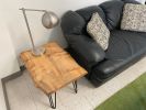 Live Edge Accent Table with Steel Hairpin Legs | Side Table in Tables by Carlberg Design. Item composed of maple wood compatible with minimalism and rustic style