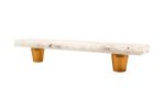 Pebble Gold Fleck White 4” CC Pull | Knob in Hardware by Windborne Studios. Item made of glass