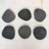 Black stone coasters - modern home table accessory. Set of 6 | Tableware by DecoMundo Home. Item composed of stone in minimalism or industrial style