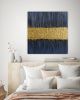 Navy blue wall art original gold leaf wall art gold skyline | Oil And Acrylic Painting in Paintings by Berez Art. Item made of canvas