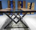 Living edge Walnut Resin dining table, kitchen table, Wood | Tables by LuxuryEpoxyFurniture. Item made of wood with synthetic