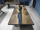 Live Edge Epoxy Resin Table - Epoxy Resin Dining Table | Tables by LuxuryEpoxyFurniture. Item composed of wood & synthetic