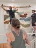 Diptych Woven Wall Art | Tapestry in Wall Hangings by MossHound Designs | Palm Folly Hard Seltzer in Santa Rosa Beach. Item composed of cotton & leather compatible with mid century modern and contemporary style