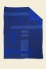 Geometric Blanket in Blue | Linens & Bedding by BOI. Item made of cotton compatible with contemporary style