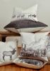 "Dueling Elk" Velvet Decorative Pillow 20x20 | Pillows by Vantage Design