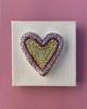 Multi Heart Crystal 4" x 4" | Mixed Media in Paintings by Emeline Tate. Item composed of canvas and synthetic