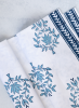 Table Throw - Lotus (Large), Lotus Blue & Navy, 60" x 60" | Linens & Bedding by Mended. Item made of cotton