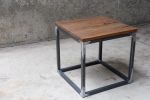 Quartersawn White oak Industrial Side Table | Tables by Hazel Oak Farms. Item made of oak wood & metal
