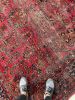 LOVELY Botanical Distressed Antique Persian Sarouk | Berry | Area Rug in Rugs by The Loom House. Item made of cotton with fiber