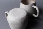 STC mug with handle "Stability" - organic natural stoneware | Drinkware by Laima Ceramics. Item made of stoneware works with minimalism style