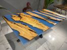 Blue Epoxy Table - Resin Dining Table - Blue Resin Table | Tables by Tinella Collection. Item made of wood & synthetic compatible with contemporary and country & farmhouse style