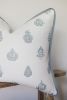 Embroidered Blue Motif with Flange Pillow 22x22 | Pillows by Vantage Design