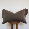 Mushroom Linen with Relaxed Flange Lumbar Pillow 16x24 | Pillows by Vantage Design