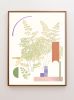 Botanical Collage Print with Abstract Geometric Shapes | Prints by Capricorn Press. Item made of paper works with boho & minimalism style
