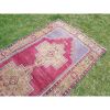 Vintage Faded Tan and Blue Turkish Wool Rug | Area Rug in Rugs by Vintage Pillows Store. Item made of cotton & fiber