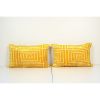 Christmas gift Pillow - Set of Two Yellow Silk Ikat Velvet P | Sham in Linens & Bedding by Vintage Pillows Store. Item composed of cotton and fiber