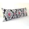Ikat Lumbar Pillow Cover - Extra Long Silk Ikat Velvet Bench | Cushion in Pillows by Vintage Pillows Store
