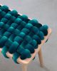Petrol Velvet Woven Stool | Chairs by Knots Studio