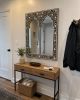 Bone Inlay Mirror Moroccan Arch Wall Mirror Bathroom Vanity Decor | Decorative Objects by IKKAZA