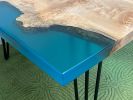 Big Leaf Maple Burl Resin River Coffee Table - Epoxy & Wood | Tables by Carlberg Design. Item made of maple wood with synthetic works with minimalism & mid century modern style