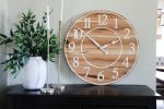Solid Hickory Wood Wall Clock with Numbers and Lines | Decorative Objects by Hazel Oak Farms. Item made of wood