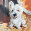 Custom pet portrait dog painting original, White Terrier | Oil And Acrylic Painting in Paintings by Natart. Item composed of canvas and synthetic in contemporary style