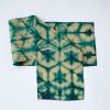 Raffia Shibori Table Runner - Turtle Pattern - Emerald | Linens & Bedding by Tanana Madagascar. Item composed of fabric