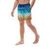 Men's Swim Trunks - Good Tidings - Fluid Blue Gold | Work by Eman's Gallery