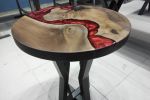 Custom Order 24 " Round Walnut Metallic Red Epoxy Dining | Dining Table in Tables by LuxuryEpoxyFurniture. Item composed of wood and synthetic