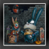 "Super Frenemies" | Wall Sculpture in Wall Hangings by Greg "CRAOLA" Simkins. Item made of cotton