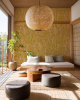 Inked Foliage Wallpaper, mustard and peach | Wall Treatments by Samantha Santana Wallpaper & Creative Studio