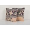 Pair Vintage Ecru Turkish Rug Pillow | Sham in Linens & Bedding by Vintage Pillows Store. Item composed of cotton and fiber