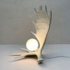 Moose Antler Lamp - White | Table Lamp in Lamps by Farmhaus + Co.. Item made of ceramic