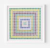 Painted Dot Collage Concentric Squares Green | Paintings by Amelia Coward