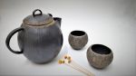 Handmade Ceramic Tea Set with Teapot and Cups | Drinkware by YomYomceramic. Item composed of stoneware