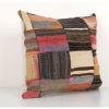 Decorative Vintage Kilim Patchwork Rug Pillow with Modern Sy | Cushion in Pillows by Vintage Pillows Store