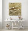 3D gold leaf canvas sculptural wall art painting gold metal | Oil And Acrylic Painting in Paintings by Berez Art. Item composed of canvas